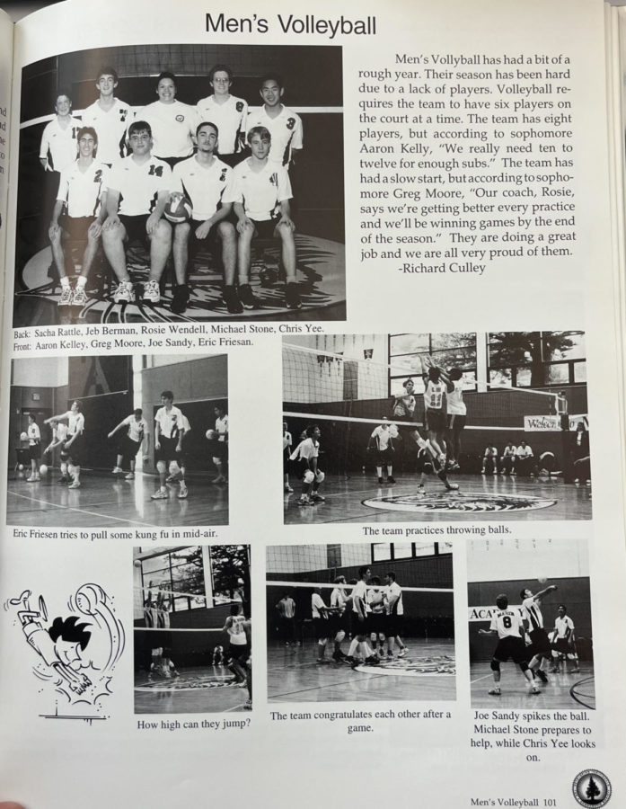 Boys Volleyball featured in the 2000 MA yearbook